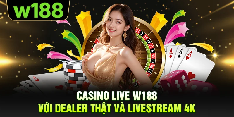 Casino live W188 với dealer thật và livestream 4K